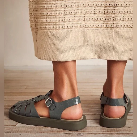 🌟FREE PEOPLE Finn Fisherman Platform Sandals-Sea Serpent color-Size 8 & 9 - Picture 6 of 15